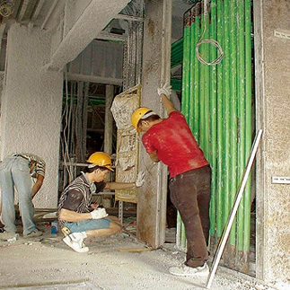 雙凹槽工法與接縫示意圖